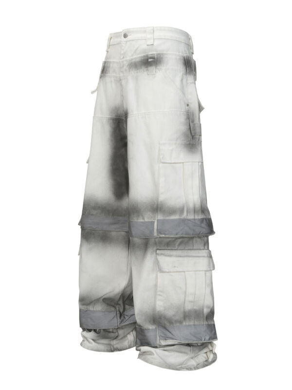 Street Style High-Quality Washed Workwear Pocket Detachable Denim Long Pants