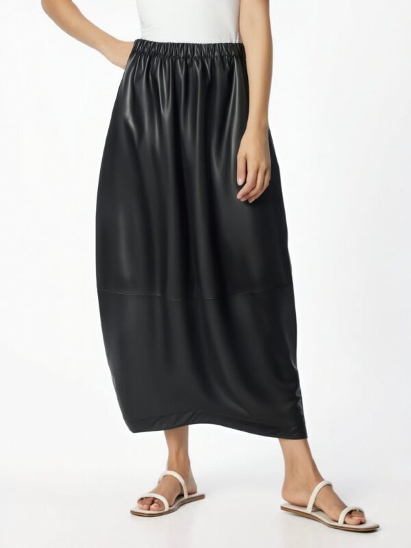 Pu Wide Leg Pants Black Casual Women Ankle Length Pants  Autumn Winter Loose Fashion Solid Color All-match New