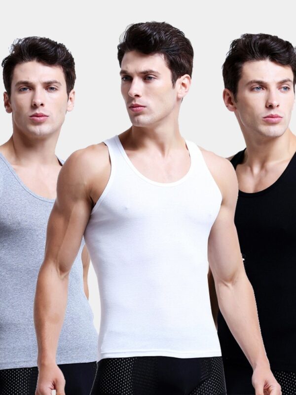 Mens Tank Top Cotton Breathable Slim Fit Summer Youth Sports Fitness Hurdle Backing Sweatshirt Tank Top Men