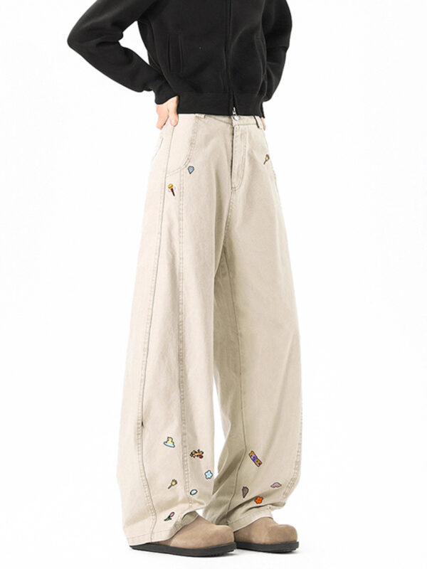 Style Fun Print Cargo Pants Unisex Trendy Loose Wide Leg High Street Casual Long Pants