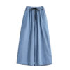 Fashionable And Comfortable Large Size Women's Lace-Up Ultra-Thin Fabric Elastic Waist Casual Denim Cropped Pants