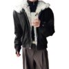 Wolf King Fur-Collar Mountain Hawk Winter Thickened Short Coat for Men, High-End Three-Proof Jacket