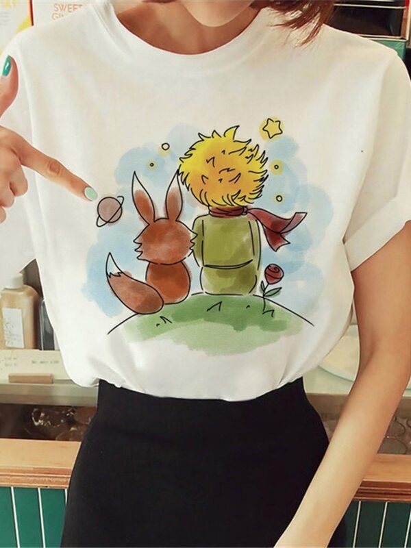 Summer Little Prince Pattern Printed Women's T-shirt Fashionable and Exquisite Women's Top Girls' Summer Wear