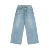 Washed Ripped Loose Straight Leg Casual Wide Leg Jeans for Men