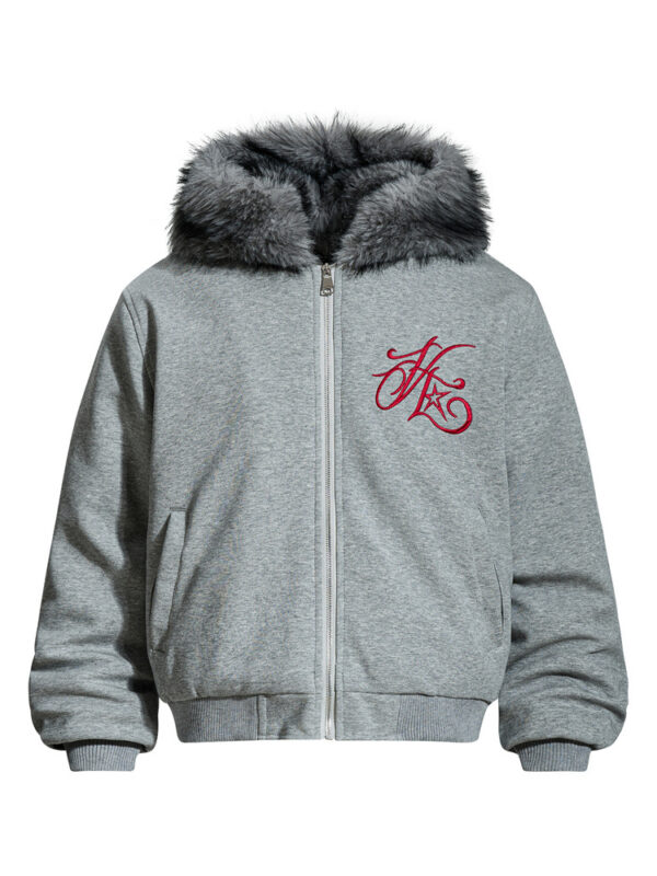 Streetwear Men's Cotton Coat with Hood and Embroidery, Casual Loose Fit  Outerwear Top